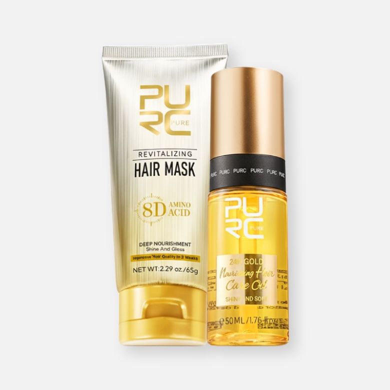PURC Magical Hair Mask & Bio Seaweed Shampoo Bar Combo purc 24k gold hair oil and amino acid argan oil hair mask combo 0516eccd