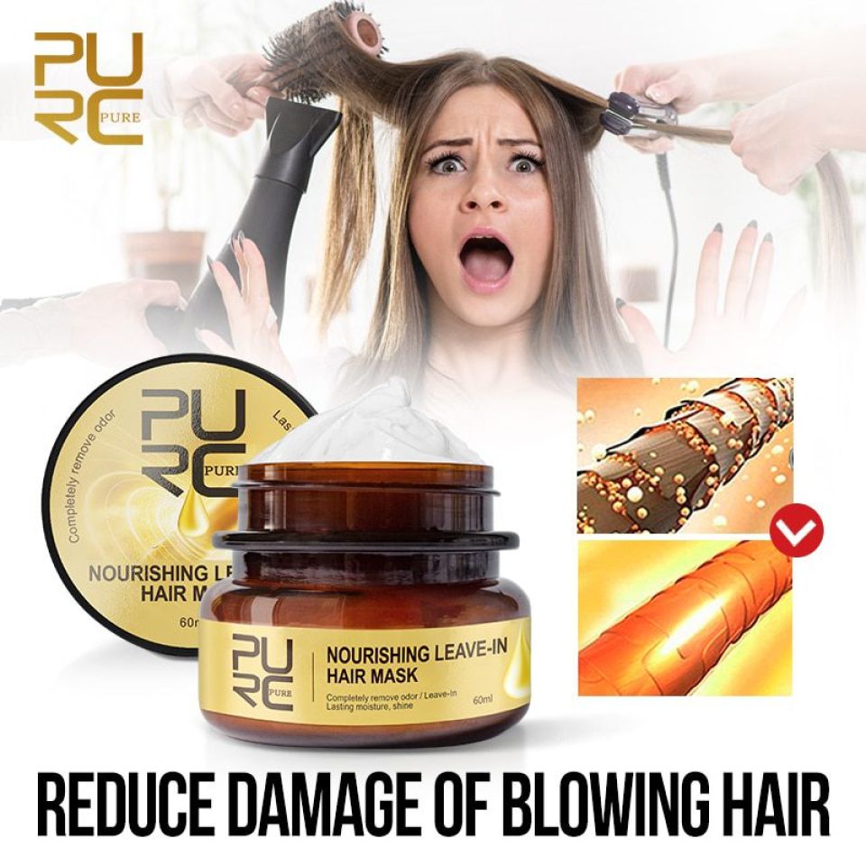 Nourishing Leave-In Hair Mask: Renew Hair Moisture PURC Nourishing Leave In Hair Mask Completely Remove Odor Lasting Moisture Shine Hair Treatment Repairs Frizzy 3 07a7af8e