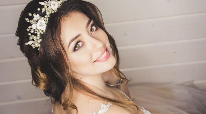Bride with beautiful hair