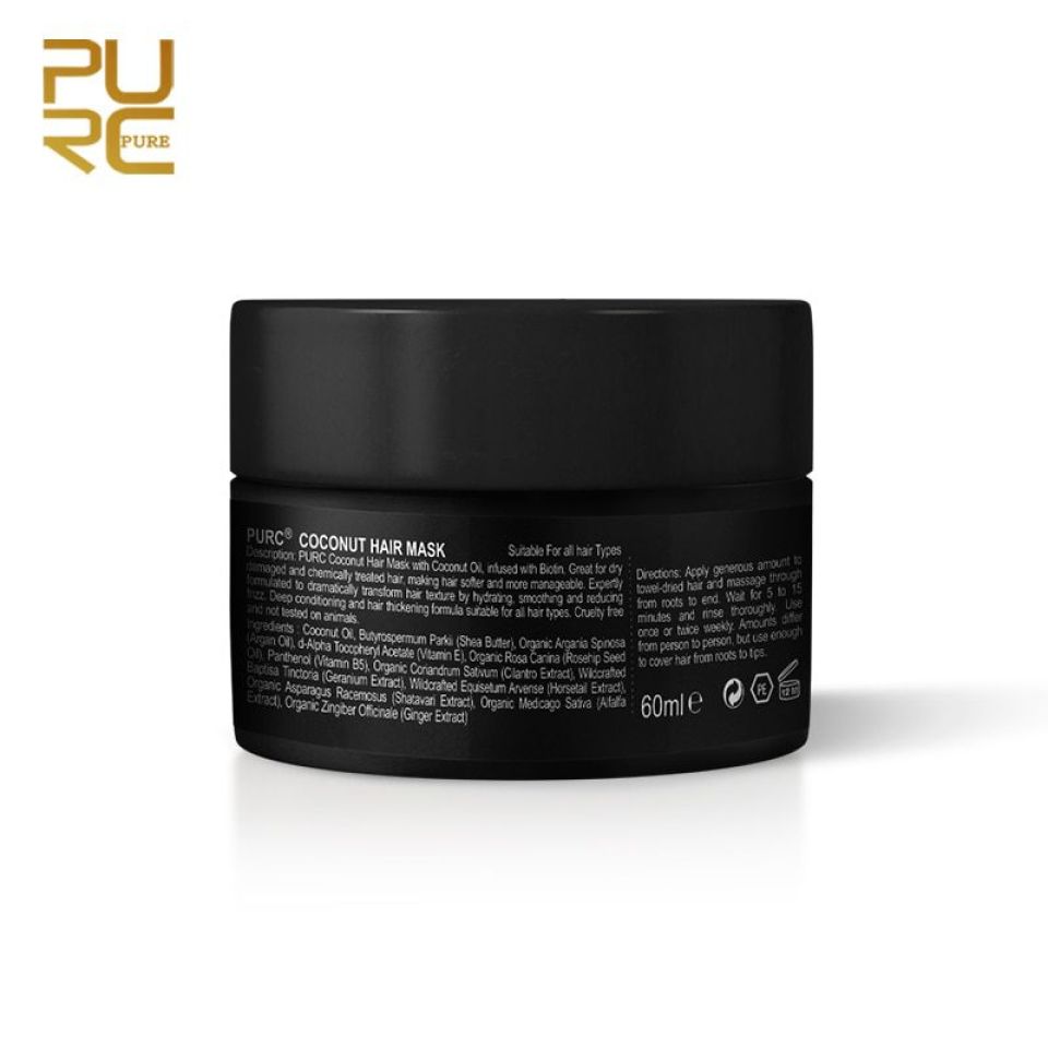 Coconut Oil Deep Conditioning Hair Mask PURC Coconut Oil Hair Mask Repairs damage restore soft good or all hair types keratin Hair 5 1e25d226