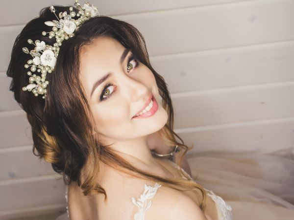 Bride with beautiful hair