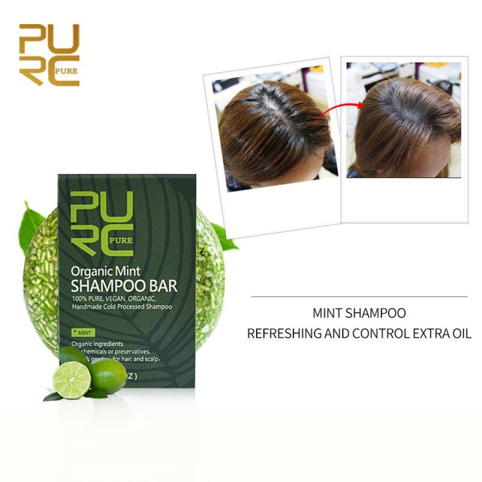 Mint Shampoo Bar & Bio Seaweed Conditioner Bar PURC Organic Natural Mint Shampoo Bar 100 PURE and no chemicals or preservative Seaweed hair conditioner 1 504f0b97