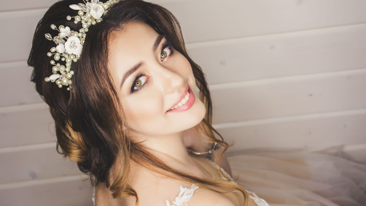 Bride with beautiful hair