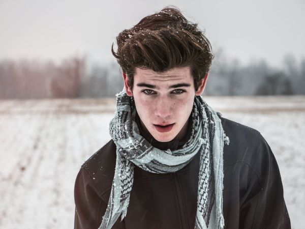 man in black full zip jacket