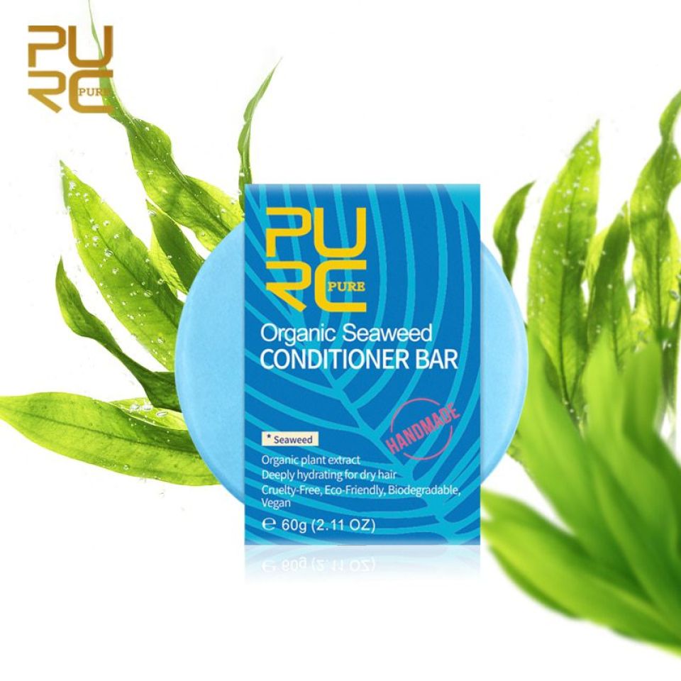 Bio Seaweed Conditioner Bar PURC Seaweed conditioner Bar shampoo soap Vegan handmade repair damage frizzy hair shampoo soap 4 72f25c89