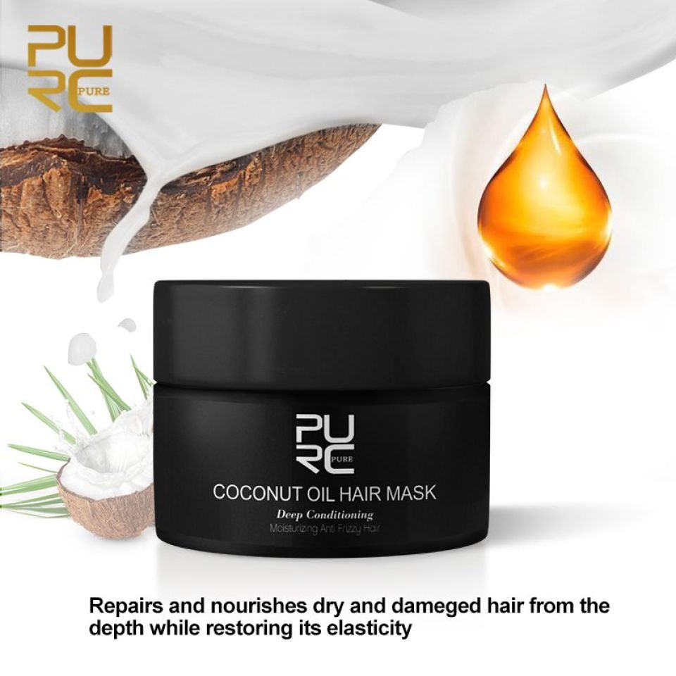 Coconut Oil Deep Conditioning Hair Mask PURC Coconut Oil Hair Mask Repairs damage restore soft good or all hair types keratin Hair 2 81cf30ec