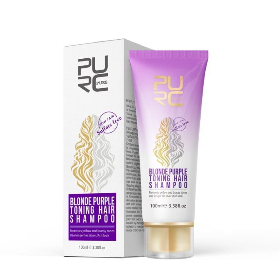 Blonde Purple Hair Shampoo PURC Blonde Purple Hair Shampoo Removes yellow and brassy tones for silver Ash look Purple Hair 5 wpp1594637163522 1 8564d927