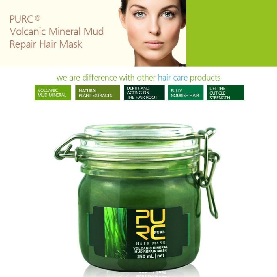 Volcanic Mud Hair Repair mask PURC Hair mask hair care products 250ml volcanic mineral mud repair mask repair damaged hair make 1 866fba81
