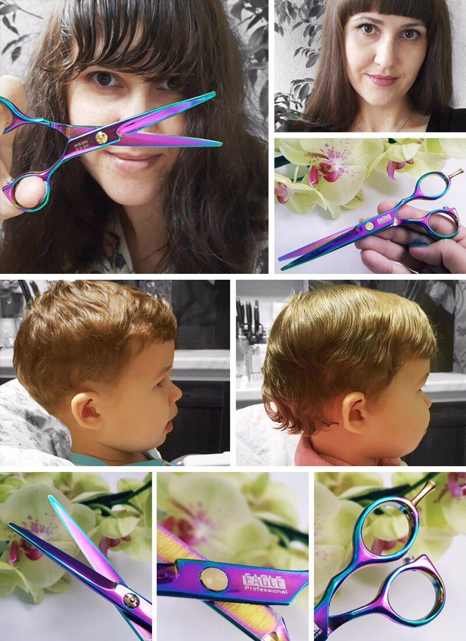 High Quality Titanium Shears Purple titanium 6 0 inch high quality hairdresser shear Free Shipping hair salon product hot sale 1 98b2b20e