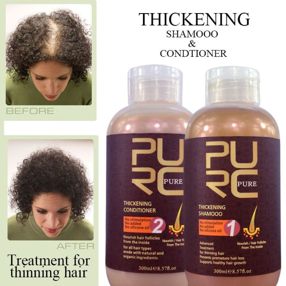 Hair Thickening Shampoo, Conditioner, Hair Growth Essence Oil & Spray - Set Of 4 PURC Hair shampoo and conditioner for hair growth prevent hair loss and 1pcs Growth Essence Oil 1 9b80bbb8