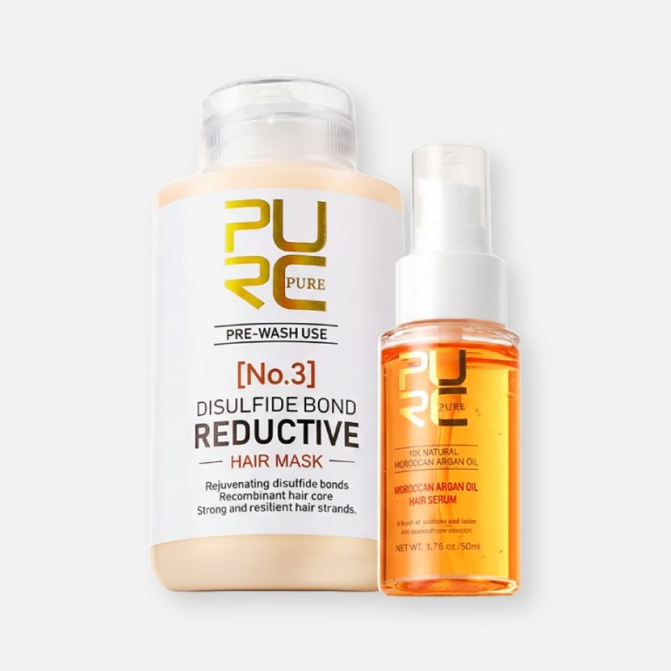 Moroccan Argan Oil Hair Serum & Disulfide Bond Hair Mask Set purc moroccan argan oil hair serum and disulfide bond hair mask set a399406d