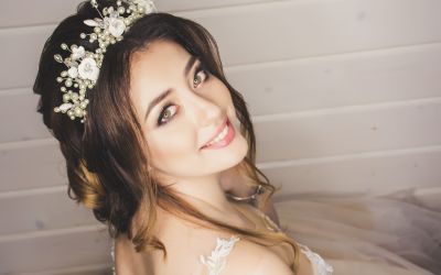 Bride with beautiful hair