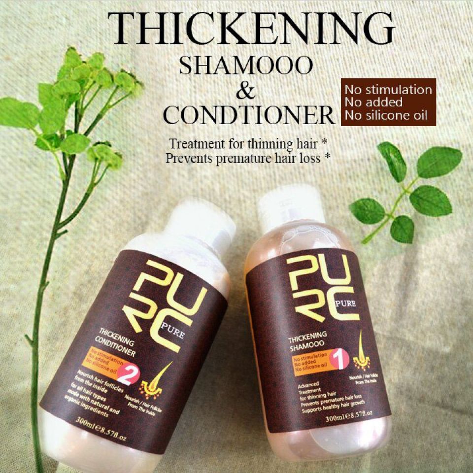 Hair Thickening Shampoo, Conditioner, Hair Growth Essence Oil & Spray - Set Of 4 PURC Hair shampoo and conditioner for hair growth prevent hair loss and 1pcs Growth Essence Oil 2 b6e6b44e