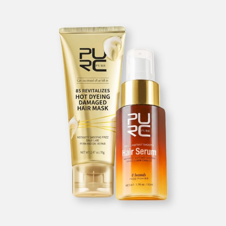 PURC Magical Hair Mask & Bio Seaweed Shampoo Bar Combo purc magic instant hair smoothing serum and 8 seconds revitalizing hair mask combo c25a2312