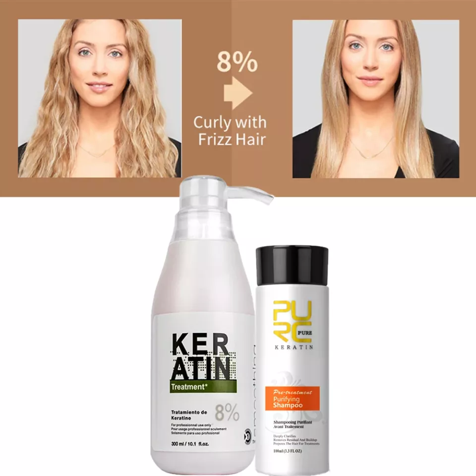 PURC Brazilian Keratin Hair Treatment and Purifying Shampoo Set S16816be31c5b4d0f8c43540a2e6810baI db7f8232