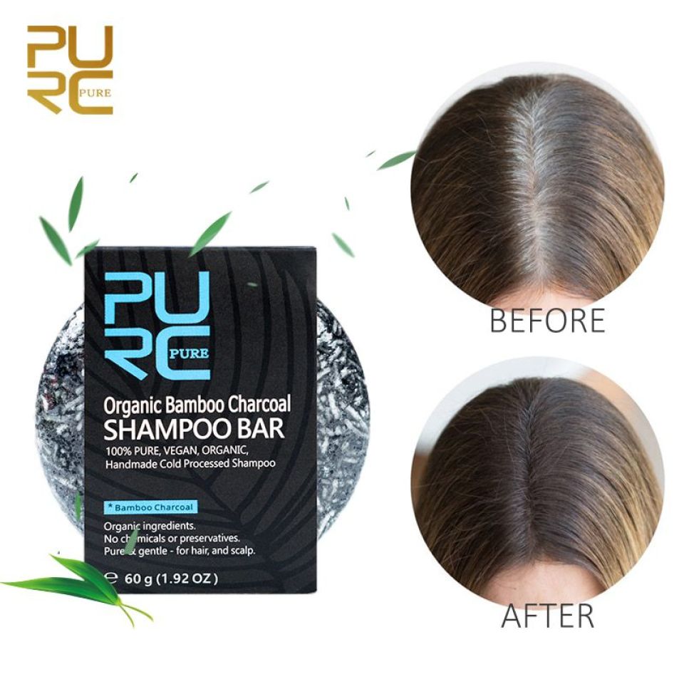 Bamboo Charcoal Shampoo Bar Gray White Hair Color Dye Treatment Bamboo Charcoal Clean Hair Shampoo Bar Permanent Root Coverage Shiny 2 f360b7af