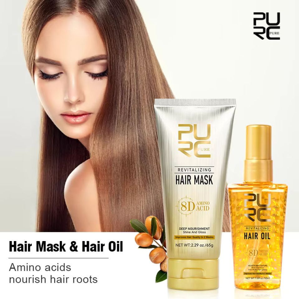 Revitalizing 8D Amino Acid Hair Mask & Oil Combo