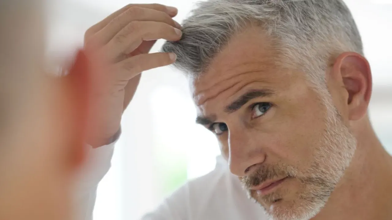 Worried look form grey hair