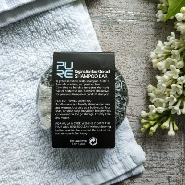 Bamboo Charcoal Shampoo Bar PURC Organics