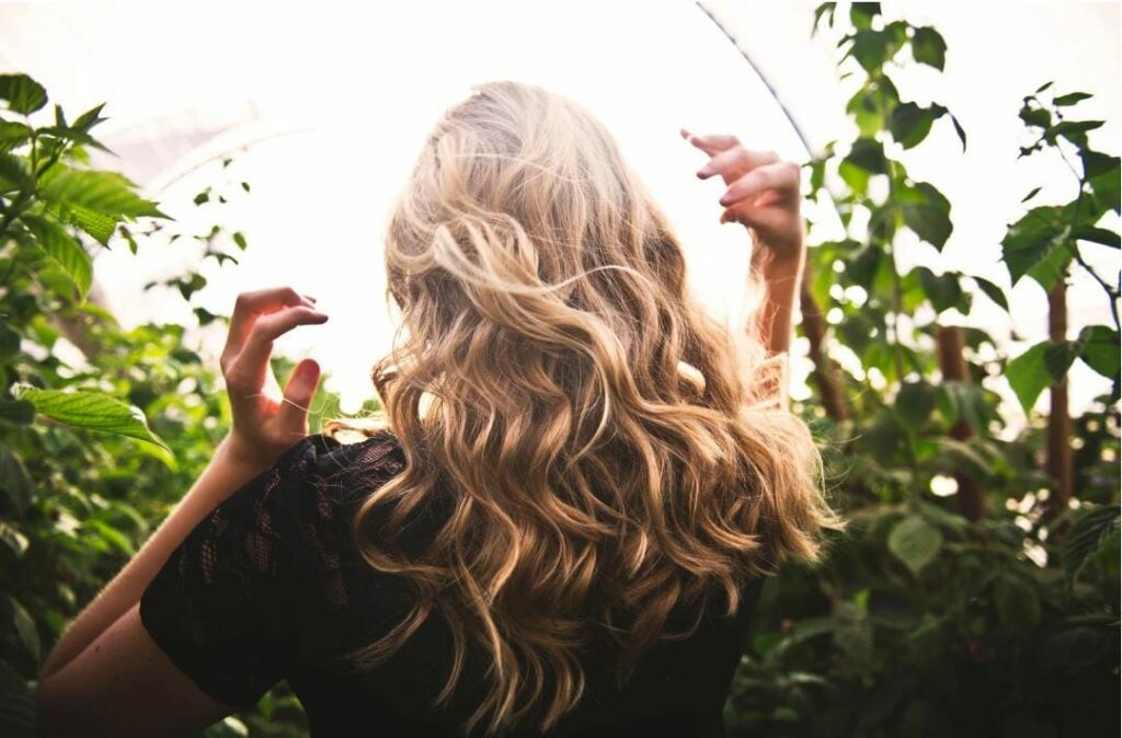 luscious blond hair