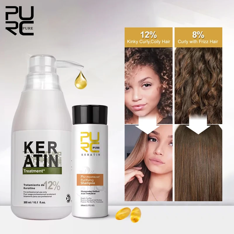 Brazilian Keratin Hair Treatment And Purifying Shampoo Set PURC - Main Image