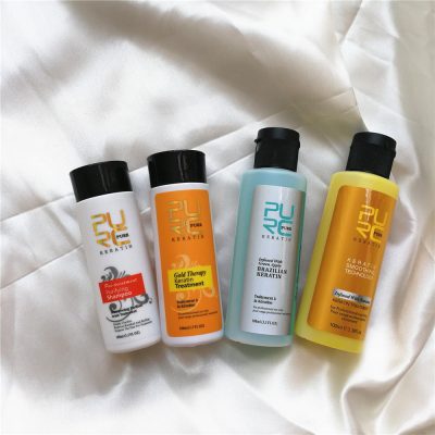 New Advanced Gold Therapy Keratin Treatment Duo 2 purcorganics - 3.7% Keratin Hair Straightening Shampoo 5